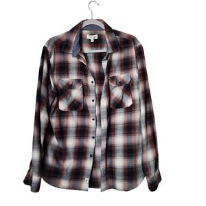 FUNDAMENTAL COAST Ventura‎ Flannel Shirt plaid button up red gorpcore hiking L